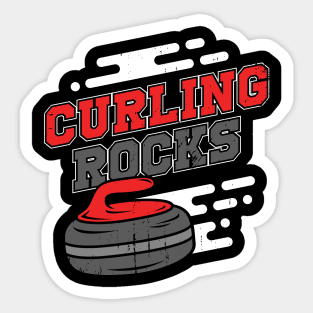 Curling Rocks Sport Curler Gift Sticker